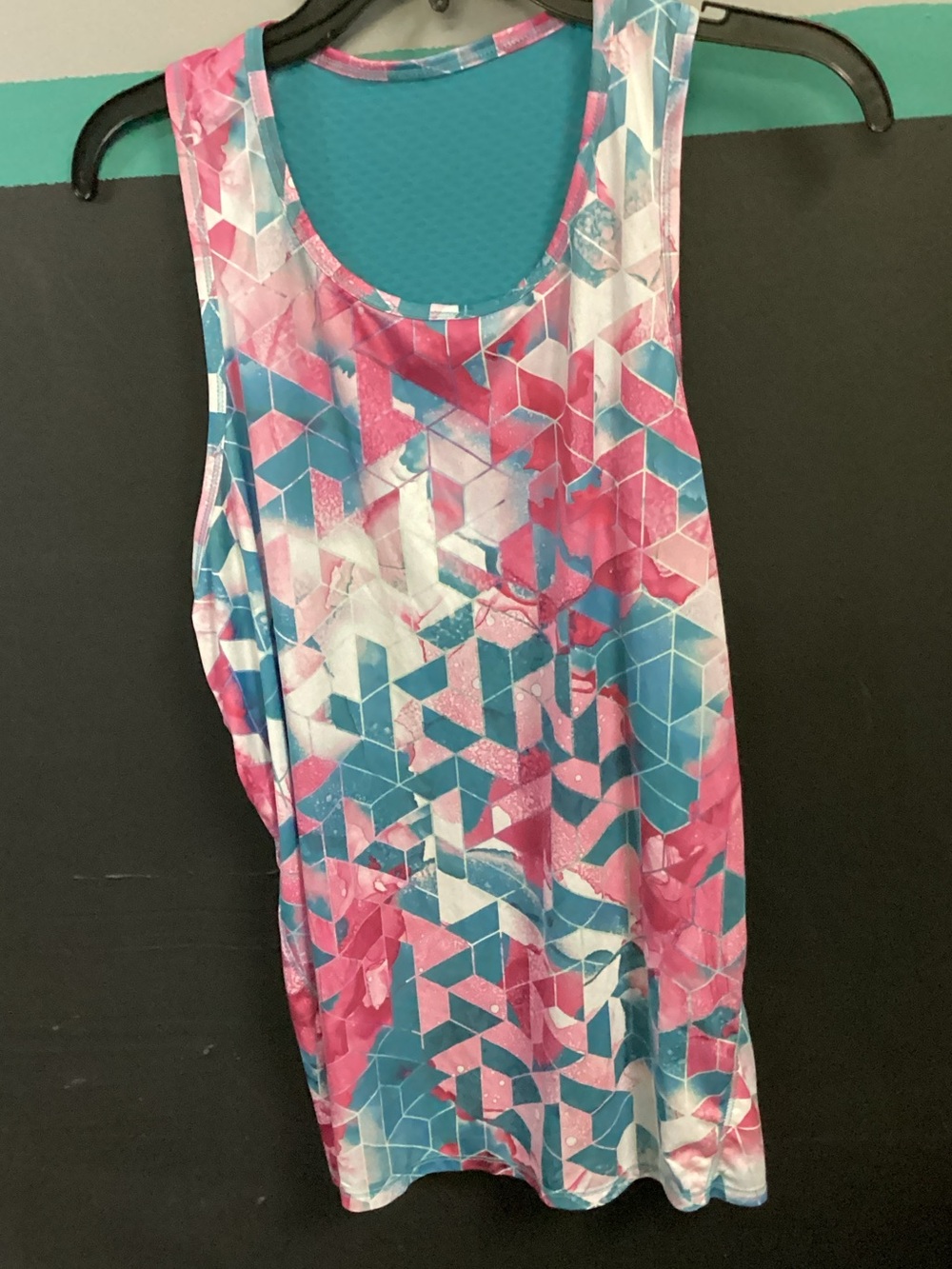 Geometric Pink & Teal Tank Top - Lightweight Active Style